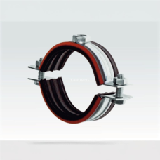 Хомут сантехнический крепежный трубный стальной оцинкованный с резиновой прокладкой 33х25 мм