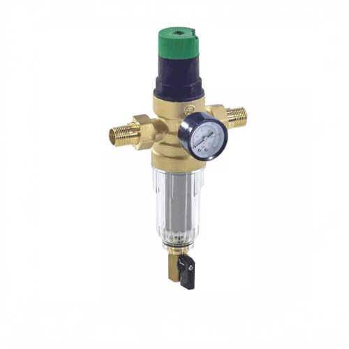 Фильтр сетчатый Т-образный латунный Ду-20 (3/4") Ру-16 НР (НАР) (Т<40°С) с регулятором давления Honeywell FK06 во Владивостоке