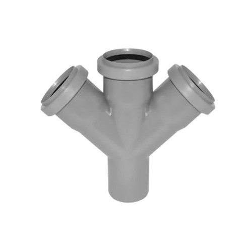 Крестовина PP-H одноплоскостная серый Дн 110-110-110 45гр б/нап в/к VALFEX во Владивостоке