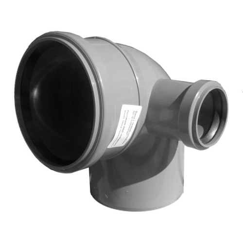 Отвод канализационный PP-H Дн 110-50 45гр с выходом правый серый б/нап в/к RTP (РосТурПласт) во Владивостоке