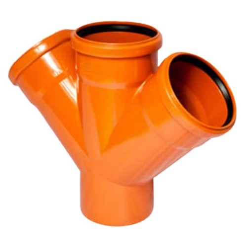 Крестовина канализационная PP-B коричневая Дн 110-110-110 45гр б/нап в/к VALFEX во Владивостоке