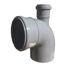 Отвод канализационный PP-H с выходом фронтально-вверх серый Дн 110-50 87гр б/нап в/к VALFEX