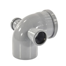 Отвод канализационный PP-H с выходом левый и правый серый Дн 110-50 45гр б/нап VALFEX