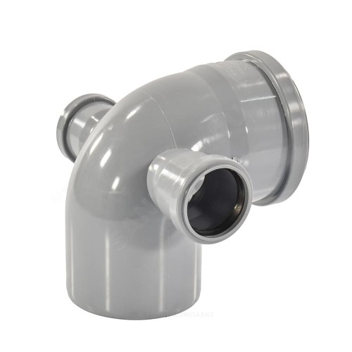 Отвод канализационный PP-H Дн 110-50-50 45гр с выходом левый и правый серый б/нап в/к RTP (РосТурПласт) во Владивостоке