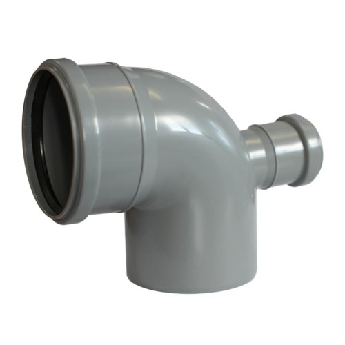 Отвод канализационный PP-H Дн 110-50 87гр с выходом фронтально-тыльный серый б/нап в/к RTP (РосТурПласт) во Владивостоке