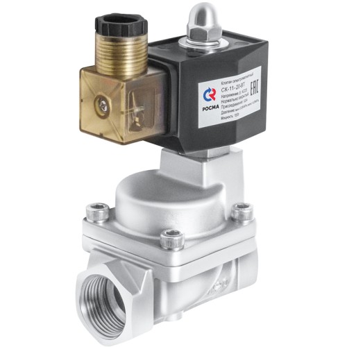 Клапан электромагнитный нержавеющий открытый прямого действия с внутренней резьбой 1,0 МПа 40х120 мм 1 1/2" во Владивостоке