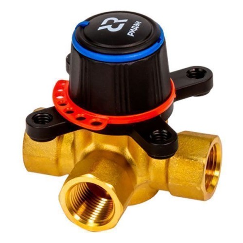 Клапан регулирующий латунный трехходовой с внутренней резьбой 1,0 МПа HRB-3R Ридан 15 мм 1/2" во Владивостоке