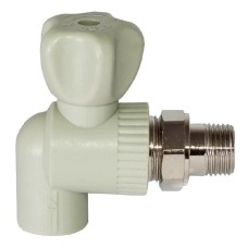 Клапан запорный угловой PP-R наружная резьба 2,5 МПа VALFEX 20 мм 1/2" ГОСТ 32415-2013
