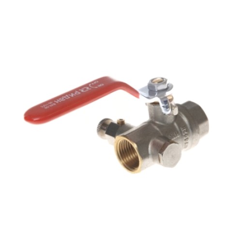 Кран латунный со спускником полнопроходной с ручкой-рычагом ВР (ВН) Ру 40 BVR-DR Ридан 20 мм 3/4" во Владивостоке