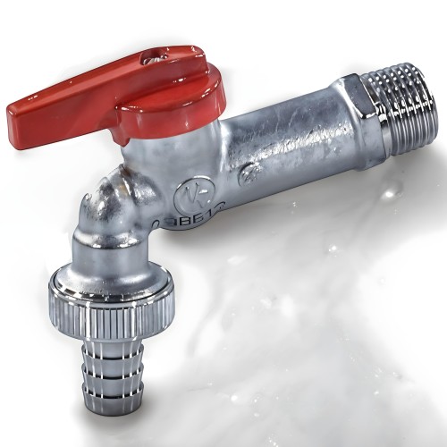 Кран водоразборный латунный стандартнопроходной с ручкой-бабочкой НР-штуцер Ру 10,5 R619 Giacomini 15 мм 1/2" во Владивостоке