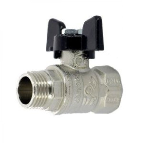 Кран запорный латунный полнопроходной с ручкой-бабочкой ВР-НР Ру 50 Bugatti 917 Bugatti 15 мм 1/2" во Владивостоке