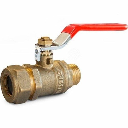 Кран запорный латунный стандартнопроходной с ручкой-рычагом НР-под обжим Ру 50 STAHLMANN 15 мм 1/2" во Владивостоке