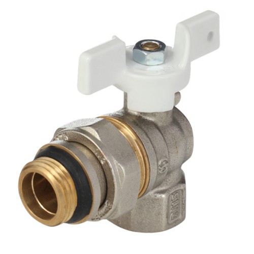 Кран запорный латунный угловой стандартнопроходной с ручкой-бабочкой ВР-накидная гайка Ру 30 Aquasfera Standard 1123 Aquasfera 20 мм 3/4" во Владивостоке