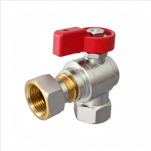 Кран шаровый латунный угловой полнопроходной с ручкой-флажком НР-накидная гайка Ру 16 R780 Giacomini 15х65 мм 1/2" во Владивостоке