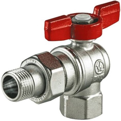 Кран шаровый латунный угловой полнопроходной с ручкой-бабочкой ВР-американка Ру 16 R789 Giacomini 15х79 мм 1/2" во Владивостоке