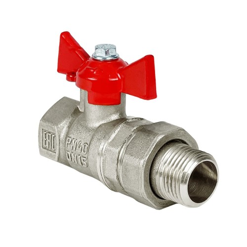 Кран запорный латунный стандартнопроходной с ручкой-бабочкой ВР-американка Ру 42 R919 Giacomini 15х90 мм 3/4" во Владивостоке