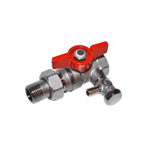 Кран шаровый латунный переходный со спускником стандартнопроходной с ручкой-бабочкой ВР-американка Ру 42 R259DS Giacomini 15х93 мм 1/2" во Владивостоке