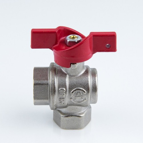 Кран запорный латунный угловой полнопроходной с ручкой-бабочкой ВР-накидная гайка Ру 25 BV.532 MVI 15 мм 1/2" во Владивостоке