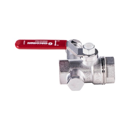 Кран шаровый латунный со спускником стандартнопроходной с ручкой-рычагом ВР (ВН) Ру 42 R250DS Giacomini 15х59 мм 1/2" во Владивостоке