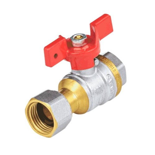 Кран запорный латунный полнопроходной с ручкой-бабочкой ВР-американка Ру 40 Dist Стандарт Dist 15 мм 1/2" во Владивостоке