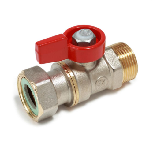 Кран запорный латунный стандартнопроходной с ручкой-флажком НР-накидная гайка Ру 16 R254 Giacomini 15х70 мм 1/2" во Владивостоке