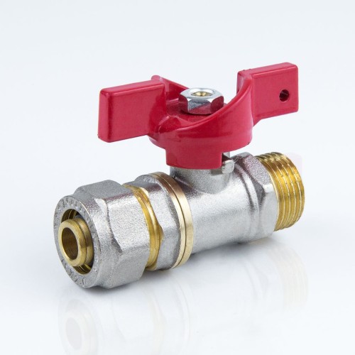 Кран запорный латунный полнопроходной с ручкой-бабочкой ВР-американка Ру 40 BVR-FR Ридан 15 мм 1/2" во Владивостоке