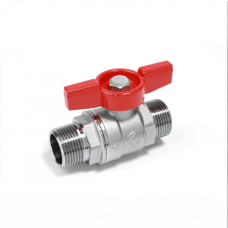 Кран запорный латунный полнопроходной с ручкой-бабочкой НР Ру 42 R913 Giacomini 15х73 мм 1/2"