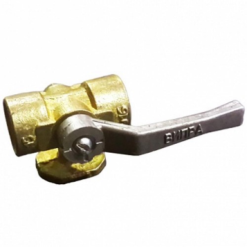 Кран латунный трехходовой стандартнопроходной для манометра с фланцем и ручкой ВР-НР Ру 16 Giacomini 15 мм 3/8" во Владивостоке