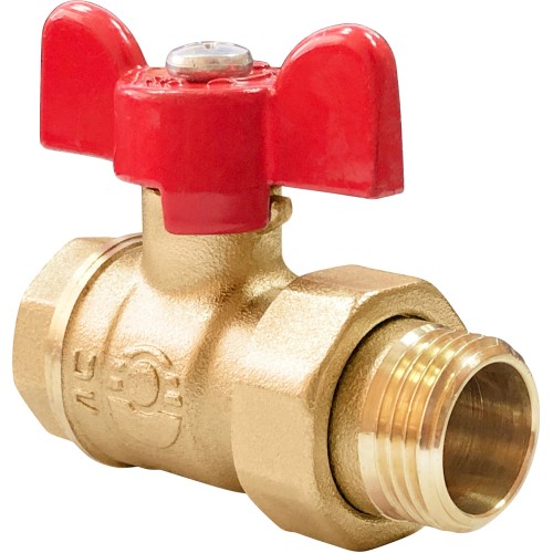 Кран запорный латунный стандартнопроходной с ручкой-бабочкой ВР-американка Ру 16 ПРАКТИК 132 ГАЛЛОП 15 мм 1/2" во Владивостоке