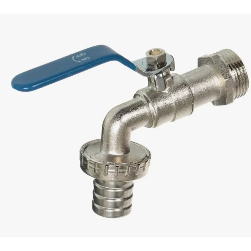 Кран водоразборный латунный стандартнопроходной с ручкой-рычагом НР-штуцер Ру 40 RTP (РосТурПласт) 16 мм 1/2" во Владивостоке