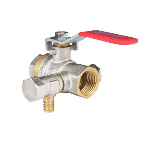 Кран запорный латунный с дренажем и воздухоотводчиком полнопроходной с ручкой-рычагом ВР (ВН) Ру 25 BV.630 MVI 15 мм 1/2" во Владивостоке