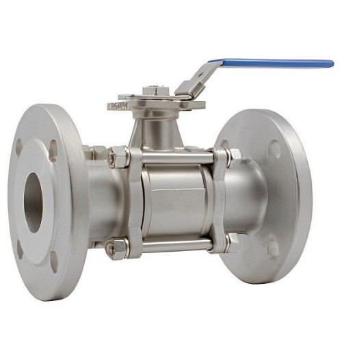 Кран запорный трехсоставной нержавеющий фланцевый полнопроходной ручка-рычаг Ру 16 Benarmo 80 мм во Владивостоке