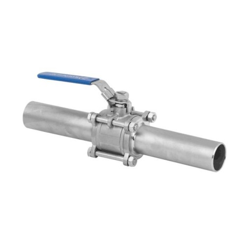 Кран запорный трехсоставной нержавеющий под приварку полнопроходной ручка-рычаг Ру 63 Benarmo 50 мм во Владивостоке