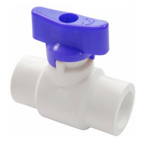 Кран полипропиленовый PP-R запорный прямой стандартнопроходной с внутренней пайкой белый ручка-бабочка Ру 25 VALFEX 20 мм ГОСТ 32415-2013 во Владивостоке