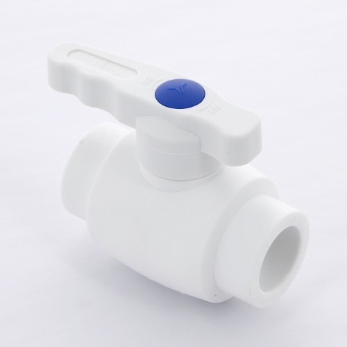 Кран полипропиленовый PP-R запорный прямой стандартнопроходной с внутренней пайкой белый ручка-рычаг Ру 25 VALFEX 25 мм ГОСТ 32415-2013 во Владивостоке