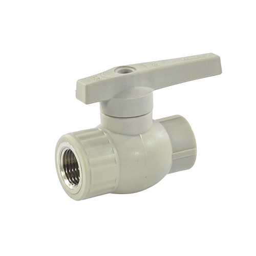 Кран полипропиленовый PP-R запорный прямой стандартнопроходной с внутренней пайкой серый ручка-рычаг Ру 25 Стандарт Pro Aqua 25 мм ГОСТ 32415-2013 во Владивостоке