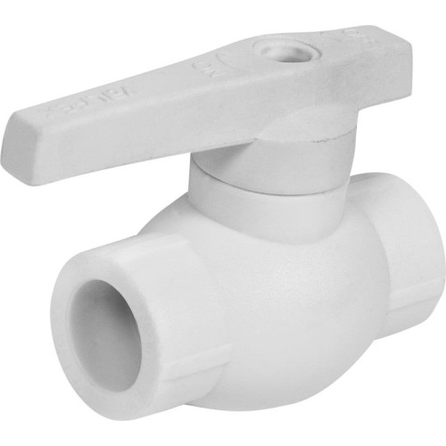 Кран полипропиленовый PP-R запорный прямой стандартнопроходной НР белый ручка-рычаг Ру 25 VALFEX 25 мм 3/4" ГОСТ 32415-2013 во Владивостоке