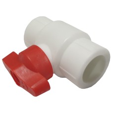 Кран полипропиленовый PP-R запорный прямой стандартнопроходной с внутренней пайкой белый ручка-бабочка Ру 25 VALFEX 25 мм ГОСТ 32415-2013