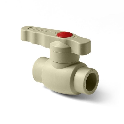 Кран полипропиленовый PP-R запорный прямой стандартнопроходной с внутренней пайкой серый ручка-рычаг Ру 10 Wavin Ekoplastik 20 мм ГОСТ 32415-2013 во Владивостоке