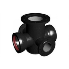 Крест с пожарной подставкой раструб-фланец ППКРФ ВЧШГ с ЦПП Ду 500-100