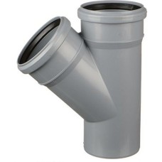 Тройник НПВХ (ПВХ) с раструбом Дн 110-110 87гр серый безнапорный в/к ТУ 6-49-33-92 Агригазполимер
