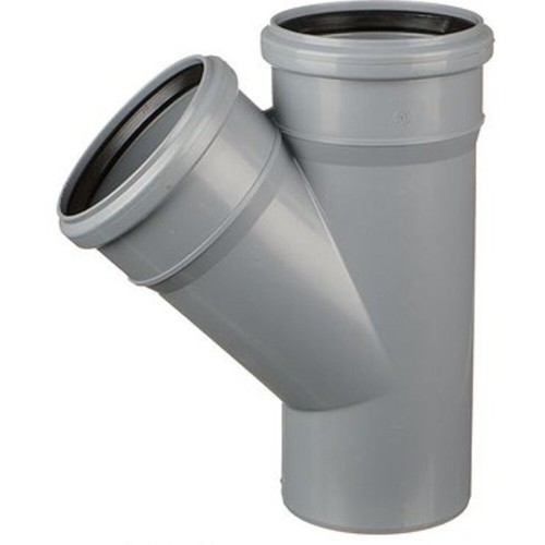 Тройник НПВХ (ПВХ) с раструбом серый Дн 110-110 45гр безнапорный в/к ТУ 6-49-33-92 Хемкор во Владивостоке
