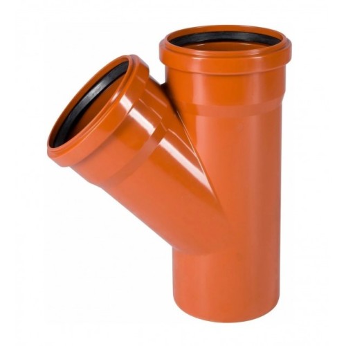 Тройник НПВХ (ПВХ) с раструбом Дн 160-125 45гр коричневый безнапорный в/к Ostendorf KGEA во Владивостоке