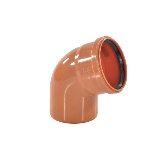 Отвод НПВХ (ПВХ) с раструбом Дн 160 87гр коричневый безнапорный в/к Хемкор во Владивостоке