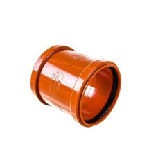 Муфта НПВХ (ПВХ) двухраструбная Дн 110 коричневая безнапорная соединительная в/к Ostendorf KGMM
