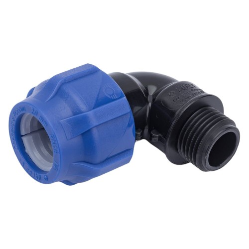 Отвод ПЭ компрессионный Дн 40-1 1/2" 90гр Ру-16 НР (НАР) RTP (РосТурПласт) во Владивостоке