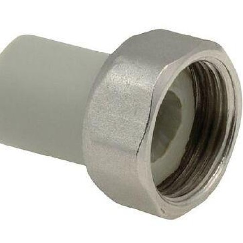 Штуцер PP-R серый с накидной гайкой Дн 20-3/4" Wavin Ekoplastik во Владивостоке