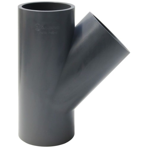 Тройник ПВХ клеевой Дн 110 45гр Ру-16 серый напорный Aquaviva во Владивостоке