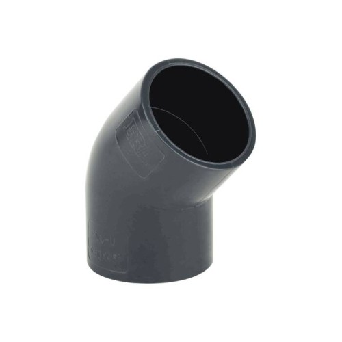 Отвод ПВХ клеевой Дн 160 45гр Ру-16 серый напорный Aquaviva во Владивостоке