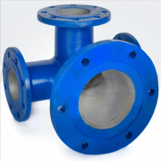 Тройник с пожарной подставкой фланцевый ППТФ Ду 500-250 (L=800-400) ВЧШГ с ЦПП цинк+AL ГОСТ ISO 2531-2012